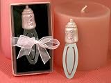 Pink Baby Bottle Bookmarks - Baby Shower Gifts & Wedding Favors