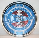 Detroit Lions NFL Licensed 12" Tall Chrome Wall Clock