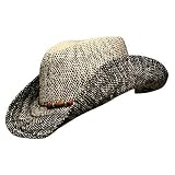 GRADIENT BLACK TOYO STRAW COWBOY HAT W BEADED HATBAND by Jeanne Simmons