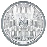 Adjure T70100-SR 7 Diamond Cut Skull Bulb Cover Motorcycle Headlight with H4 Bulb by Adjure