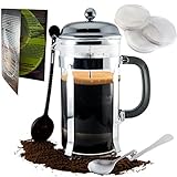 French Press Coffee & Tea Maker Complete Bundle | 8-Cups, 34 Oz | Best Coffee Press Pot with Stainless Steel & Heat Resistant Glass | Barista's call it Espresso Machine