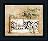 Safari I Zebra Leopard Decor Bath Room Art Print Framed