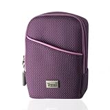 Nylon Pouch Protective Carrying Camera / Electronics / PDA / GPS / Cell Mobile Phone Case for Nikon Coolpix S3000 S4000 S1000PJ Sony DSC-W350 Canon PowerShot SD1300 IS - PURPLE