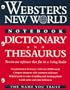 Webster's New World Notebook and Thesaurus Dictionary