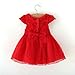 Wennikids Baby-Girls Red Rose Flower Christening Birthday Party Dress 6-9M