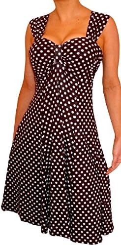KW3 FUNFASH BLACK WHITE POLKA DOT WOMEN PLUS SIZE COCKTAIL CRUISE DRESS 2X 22 24