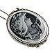 Soulbreezecollection Light Gray Cameo Pendant Necklace Charm Fashion Jewelry for Women