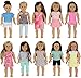 PZAS Toys 18 Inch Doll Clothes - Wardrobe Makeover, 10 Outfits, Fits 18" Doll Clothes, Compatible with American Girl Doll Clothes and Other 18 Inch Doll Clothes
