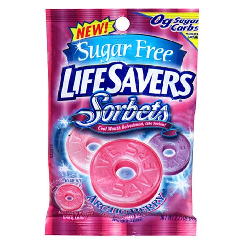 Life Savers Sorbets Sugar Free Arctic Berry Hard Candy, 2.75-Ounce Bags (Pack of 12) by LifeSavers