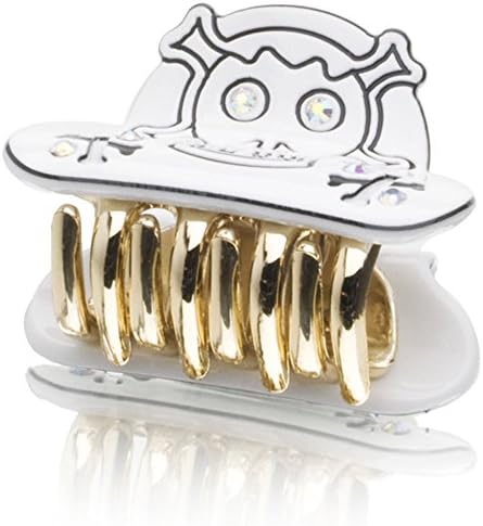 JLN Design Acrylic Jaw Clip - Skull (Small) Model No. ACLS005 (White)