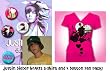 JUSTIN BIEBER SHIRTS - BUTTON SET - JUSTIN HEART T-SHIRT AND BUTTON SET - GIRLS SHIRTS
