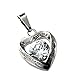 R.H. Jewelry Mother in Law Heart Stainless Steel CZ Pendant Necklace