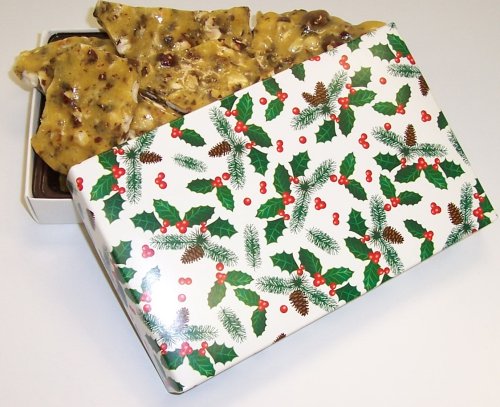 Scott's Cakes 1 2 lb. Hazelnut Brittle in a Holly Box by Scott's Cakes