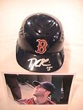 DUSTIN PEDROIA SIGNED AUTOGRAPHED BOSTON RED SOX BASEBALL MINI HELMET COA + HOLOGRAM