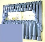 Solid Kitchen Curtain Blue - Swag Top