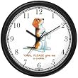 Beagle Dog Cartoon or Comic - JP Animal Wall Clock by WatchBuddy Timepieces (Black Frame)