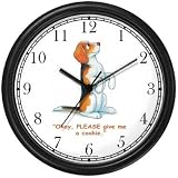 Beagle Dog Cartoon or Comic - JP Animal Wall Clock by WatchBuddy Timepieces (Black Frame)