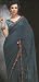 Navy Blue Faux Georgette Indian Belly Dance Dress Wrap Sari Pleasing Saree with Unsti...