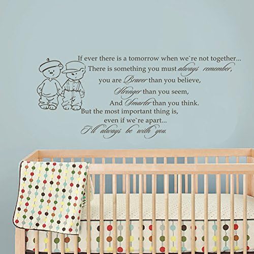 Fit You I'Ll Always Be With You - Winne The Pooh Quote - Vinyl Wall Decal Sticker Art (Black)