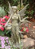 XXL Garten Elfe Mirena mit Vogel Figur Fairy Fee