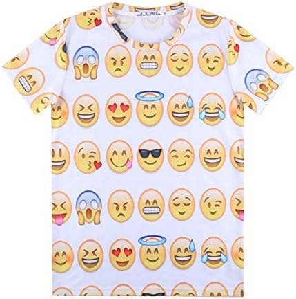 Summer 3d T Shirt Harajuku Style Emoji Funny for Men Women T-shirt Tops (M)