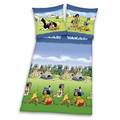 Herding 464334050 Yakari Flanell Bettw�sche,Kopfkissenbezug: 80 x 80 cm, Deckenbezug: 135 x 200 cm