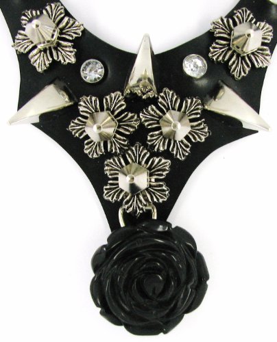 Schmuck Damen Halskette Kautschuk mit schwarzer 
