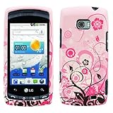 Rubberized Pink Black Vine Flower Polka Snap on Design Case Hard Case Skin  ....