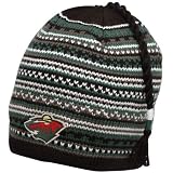 Reebok Minnesota Wild Black Northern Lights Tassel Knit Beanie