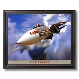 F-14 Tomcat Military Fighter Jet Aircraft Airplane Aviation Wall Picture Black Framed Art Print