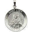 14K White Gold St. Lucy Medal - 18.00mm