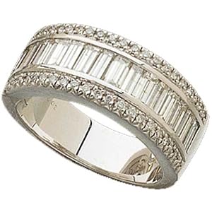14K White Gold Baguette Diamond Anniversary Band