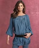 Applique tunic blouse