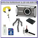 51NRWC8RWHL. SL160  Pentax Optio W80 Waterproof 12.1MP Digital Camera    17731 + Pentax Floating Strap + Transcend 8GB SDHC w/ Card Reader/Writer + Joby Mini Table Top Tripod + 5PC Cleaning Solution w/ Micro Fiber Cleaning Cloth & 1PK LCD Screen Protectors + Spare D LI78 Rechargeable Li Ion Battery
