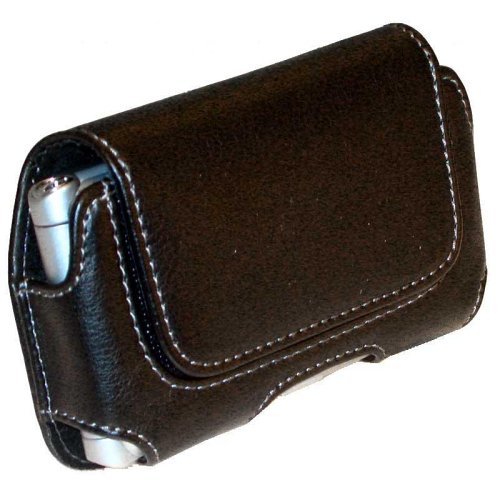 Premium Horizontal Leather Pouch for Motorola RAZR V3, Samsung T629, T809, A900