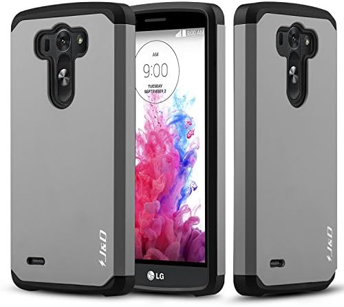 LG G3 CASE, J&amp;D [Slim Armor] LG G3 Case Rugged Heavy Duty Protective Case for LG G3 - Grey