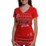 Reebok Carolina Hurricanes Women's Fair Isle V-Neck T-Shirt Small