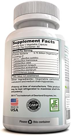 Best Natural Probiotics Supplement - 11.5 Billion CFU, 1 Months Supply, Post Antibiotic and Immune Support, Relieve IBS and Candida with Acidophilus, Improve Digestion and Relieve Gas and Bloating