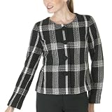 Merona Collarless Jacket - Ebony Plaid