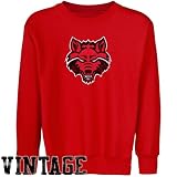NCAA Arkansas State Red Wolves Youth Red Distressed Logo Vintage Crew Neck Fleece Sweatshirt