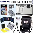 Olympus Stylus Tough 6000 10MP Digital Camera (White) + 4GB Deluxe Accessory Kit