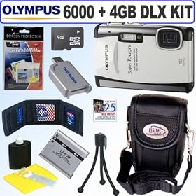 Olympus Stylus Tough 6000 10MP Digital Camera White  4GB Deluxe Accessory Kit