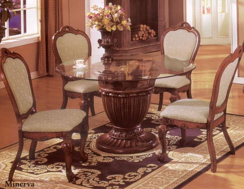 Delightful Minerva Table w/Glass Side Chair