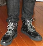 Basketball Men's Designer Leather Sneaker Grey Patent Size 7 to 13