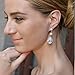 EVER FAITH Women's CZ Austrian Crystal Art Deco Teardrop Bridal Dangle Earrings Clear Silver-Tone