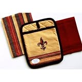 Fleur De Lis - 3 Pc Gift Set, Oven Mitt, Dish Towel, Dish Cloth