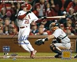 David Eckstein St. Louis Cardinals - 2006 World Series Action - Autographed 8x10 Photograph with WS Champs-MVP Inscription