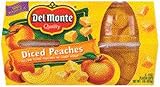 Del Monte Diced Peaches In Light Syrup 4 - 4 oz cups (Pack of 6)