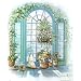 (16x20) Atrium Window Floral Art Print Poster flower cat kitten