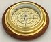 4 Brass Double-Needle Compass w/ Wood Base